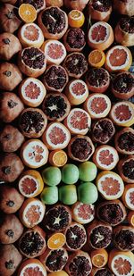 High angle view of multi colored candies