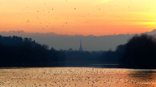 Scenic view of sunset