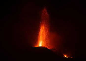 Bonfire against sky at night