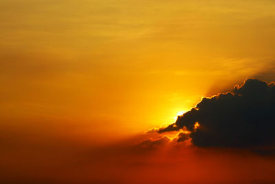 Scenic view of orange sky