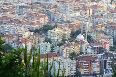 High angle shot of cityscape