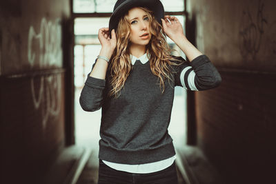 Portrait of young woman