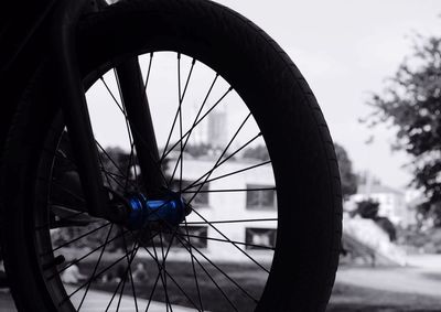 Close-up of bicycle wheel