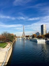 Bridge over river in city