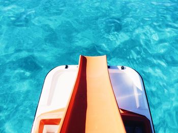 Close-up of cropped boat in water