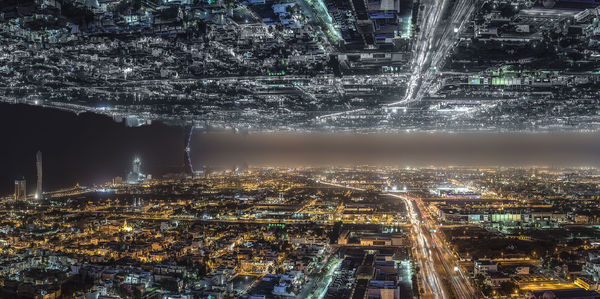 Close-up of illuminated sky at night