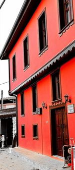 Low angle view of red building