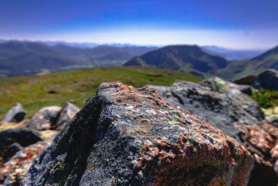 Rock formations on landscape against sky