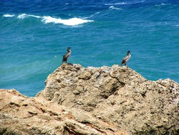 High angle view of sea