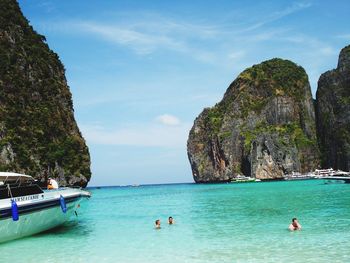 Tourists on beach