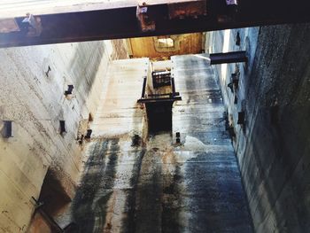 Narrow alley along buildings