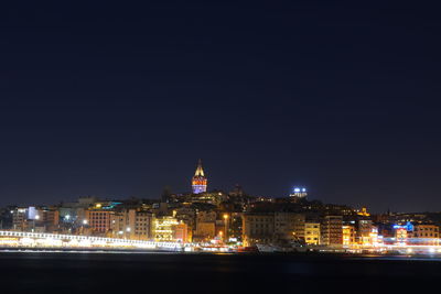 Illuminated city at night