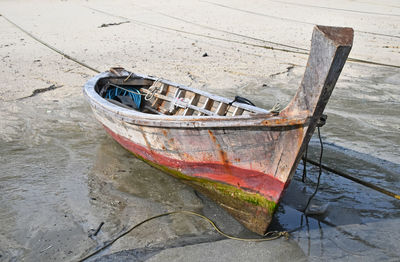 Old boat in water