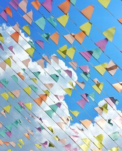 Full frame shot of bunting flags against sky