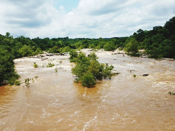 Scenic view of river against sky