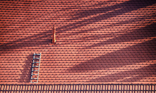 High angle view of brick wall