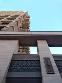 Low angle view of building against clear sky