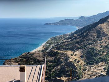 High angle view of sea against sky