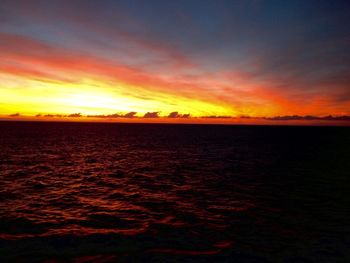 Scenic view of sea at sunset