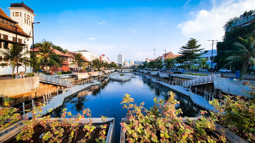 Big river in the midle of old town