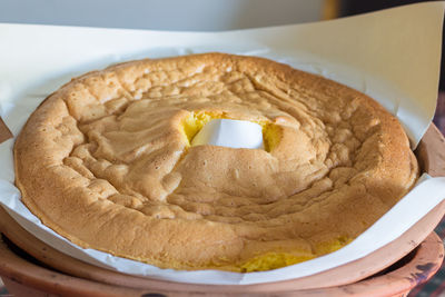 Close-up of bread in plate