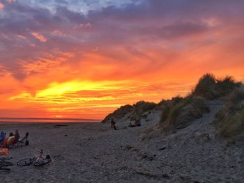 Scenic view of sea at sunset