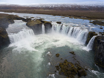 Scenic view of waterfall