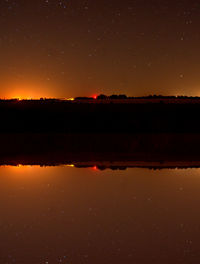 Scenic view of lake at sunset