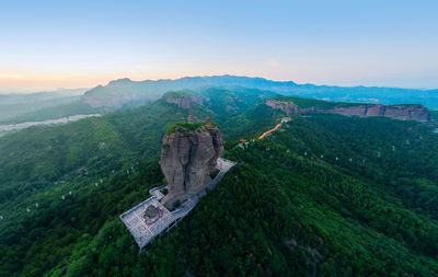 High angle view of landscape against sky