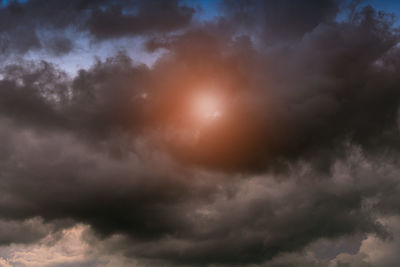 Low angle view of storm clouds in sky