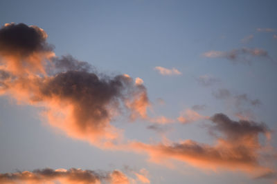 Low angle view of dramatic sky during sunset