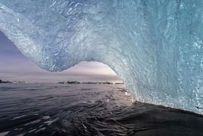 Glacial ice on diamond beach