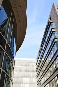 Low angle view of modern building against sky