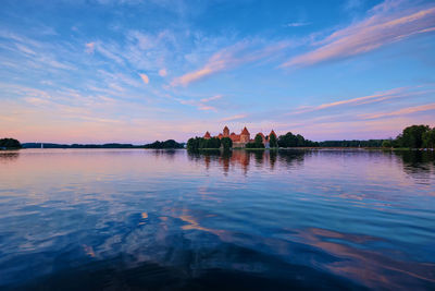 Trakai island castle in lake galve, lithuania