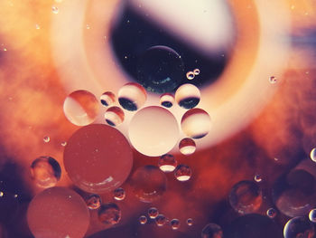 Close-up of bubbles in water