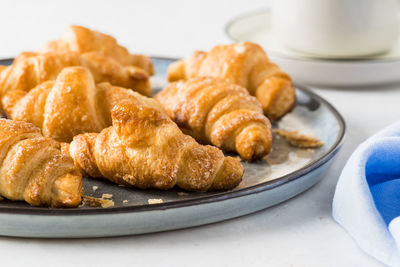 Close-up of breakfast served on table