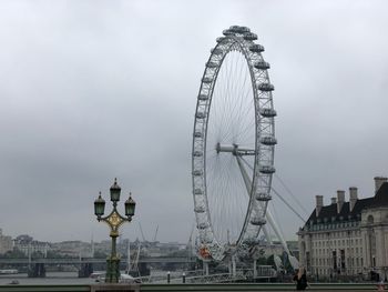 Ferris wheel in city against sky