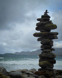 View of pebbles in sea