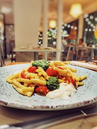 Close-up of meal served in plate