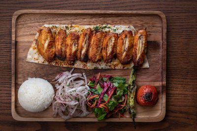 Directly above shot of food on table