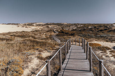 Scenic view of landscape against clear sky