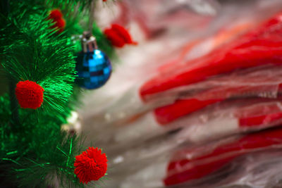 Close-up of christmas decorations