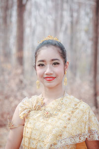 Portrait of smiling girl wearing traditional clothing