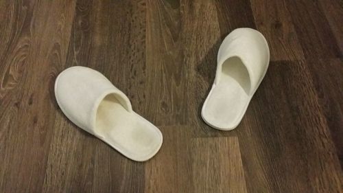 High angle view of shoes on table