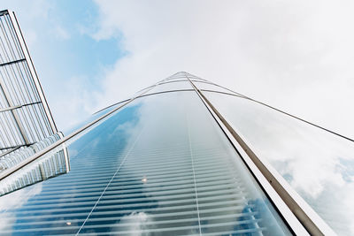 Low angle view of modern building against sky