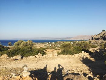 Scenic view of landscape against clear sky