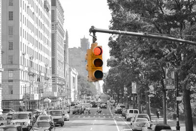 Cars on road in city