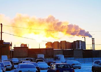 Panoramic view of buildings against sky