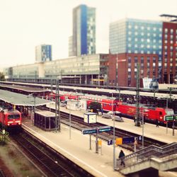 Train at railroad station platform