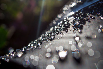Defocused image of illuminated water drops